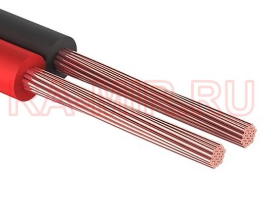 Акустический кабель красно-черный 2х1,0мм.кв. ШВПМ 2х1,0 CCA 100м REXANT  (цена за 1метр)