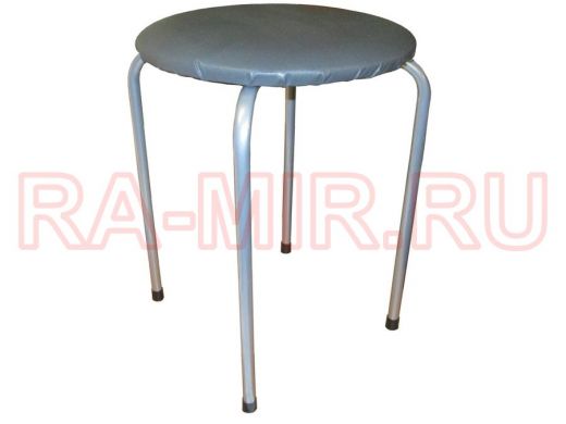 Табурет универсальный "TABURETTO-13990" круглое сиденье, серебристые ножки, светлый верх