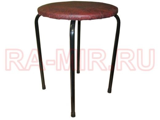 Табурет универсальный "TABURETTO-13992" круглое сиденье, чёрные ножки, тёмно-красный верх