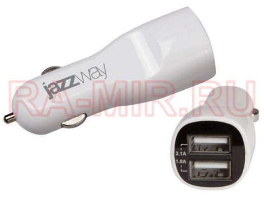 Автомобильный адаптер JAZZway  IP-3100  USB 3.1A с 2-мя USB 5v (1А + 2.1А)