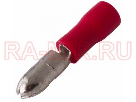 Разъем штекерный изолированный штекер 4 мм 0.5-1.5 мм? (РШи-п 1.5-4/РШИп 1,25-4) красный REXANT
