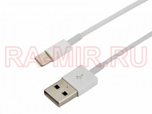 Шнур USB / Lightning (iPhone) REXANT, ОРИГИНАЛ (чип MFI) 1 м белый