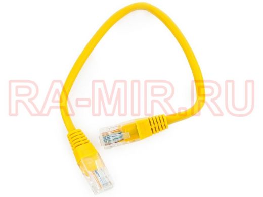 Патч-корд Cablexpert PP12-0.25M/Y кат.5e, 0.25м, UTP, литой, многожильный (жёлтый) PP12-0.25M/Y