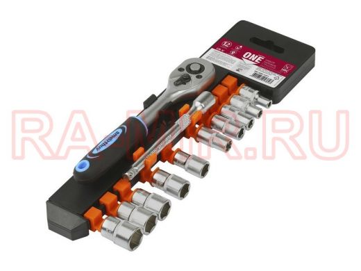 Набор головок с трещоткой 12 предметов, 1/4", 4-13 мм, 24 зуба, CR-V, Smartbuy One Tools