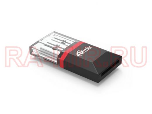 Картридер RITMIX CR-2010, USB 2.0, порт microSD, черный