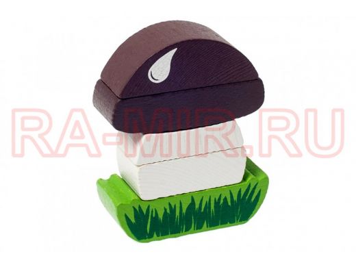 Пирамидка безосевая "Грибок"  игрушки из дерева