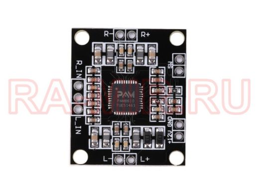 Усилитель УНЧ (2 х 15WT, 4Ом), DC12V, (плата) чип "PAM8610"