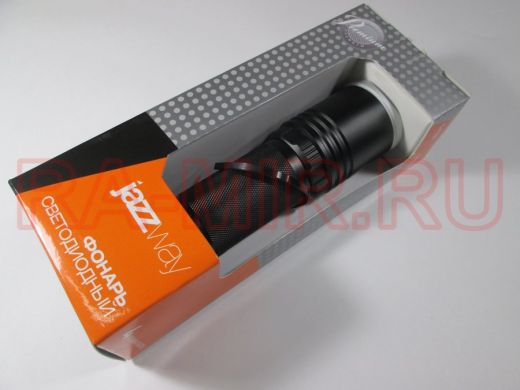 Фонарь  Jazzway Alum1-L5W (5W CREE- диод, 305лм, 220м, zoom, 3хLR6, IPX7, черный)