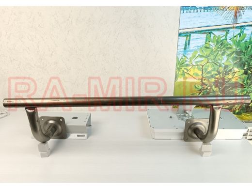 Поручень пристенный для зданий,серый, длина  80см вылет 15см 