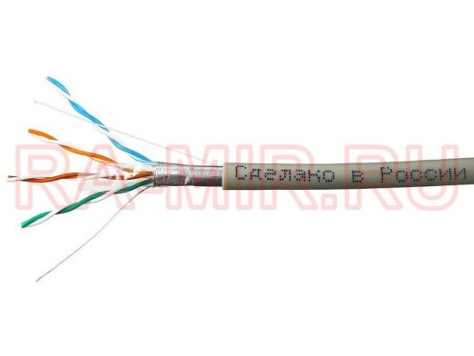 Кабель SkyNet Light FTP indoor 4x2x0,46, медный, FLUKE TEST, кат.5e, однож., 100 м, box, серый CSL-F