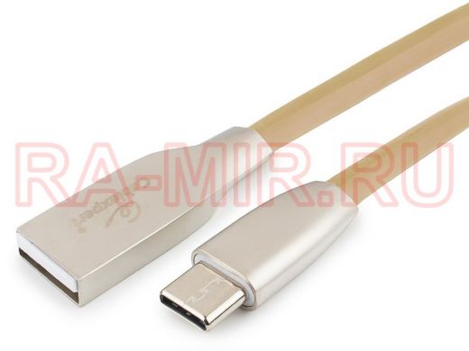 Шнур USB / Type-C Cablexpert CC-G-USBC01Gd-1M, AM/Type-C, серия Gold, длина 1м, золотой, блистер