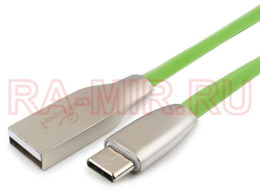 Шнур USB / Type-C Cablexpert CC-G-USBC01Gn-1M, AM/Type-C, серия Gold, длина 1м, зеленый, блистер