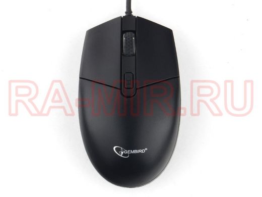 Мышь проводная GEMBIRD MOP-500H, USB, 2 кнопки+колесо-кнопка+DPI,подогрев,черный, 2400 DPI