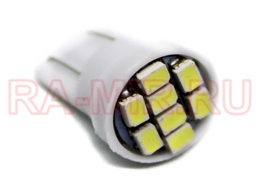 Лампа LED 12V для АВТО (цоколь T10) белая ( 8 LED, 3528)