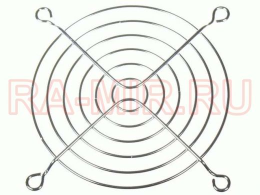 Решётка вентилятора: 92 х 92 мм (6 колец, 4 отв, метал, хром) K-G09A06-4HA