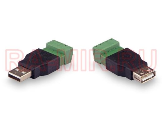 Комплект для передачи USB по витой паре USB(male)-USB(female)