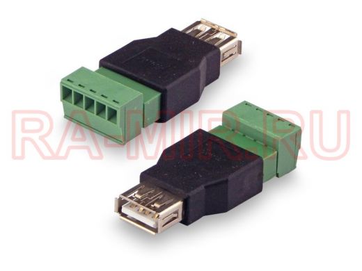 Переходник USB(female) - клеммная колодка винтовая