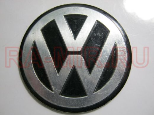Эмблемма круглая "алюминий" знак Volkswagen 5,2x5,2 см   01377
