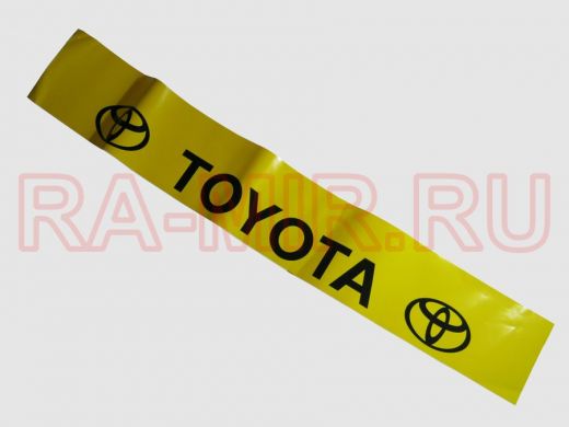 Наклейка Светофильтр "TOYOTA" наружная, (цвет черный), 20х130 см, желтый фон