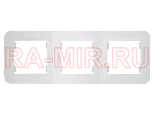Рамка  3-х местная для розеток/выключателей, белая, серии MAKEL Lillium