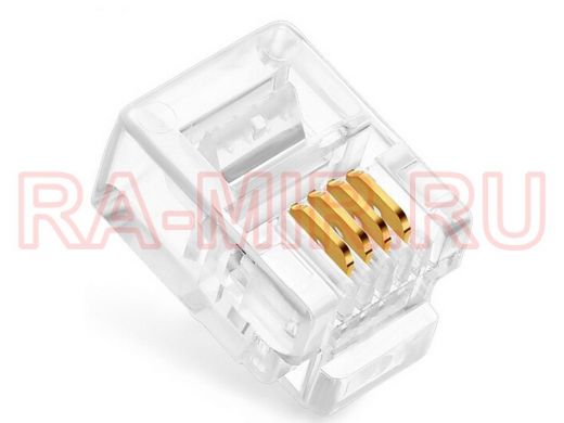 Телефонный джек 4-х контактный (RG11) 6P4C