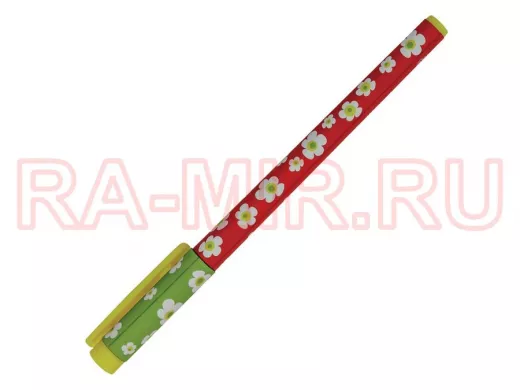 Ручка шариковая "BR-100530" "FunWrite", СИНЯЯ, "Ромашки", узел 0,5 мм, линия письма 0,3 мм