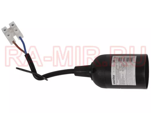 Патрон Е27 пластиковый подвесной с клеммной колодкой, черный (SBE-LHP-tbb-E27)