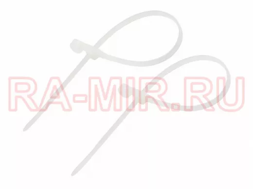 100х2,5мм кабельный хомут под винт (стяжка нейлонoвая) белая (100 шт) nylon REXANT