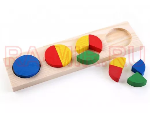 Доска-Вкладыш "Геометрия Круг"  игрушки из дерева
