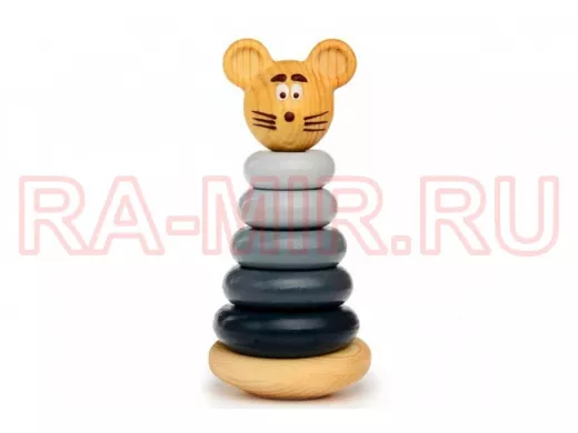 Пирамидка "Мышонок"  игрушки из дерева