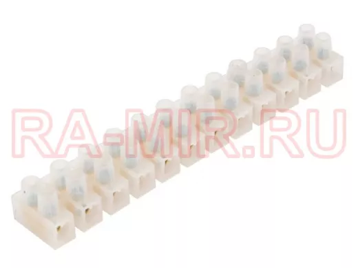 Клеммная винтовая колодка КВ-12 16А,12 мм.кв.  REXANT 07-5012 (цена за линейку 12пар)