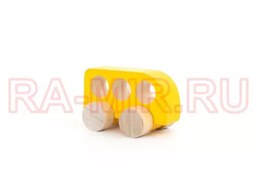 Фигурка деревянная "Каталка" "Машинка Томик" "Желтая" (1 штука)  игрушки из дерева