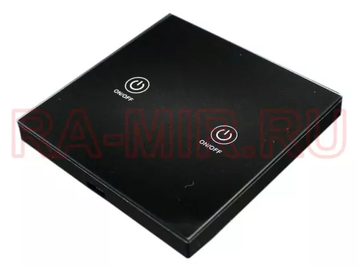 Выключатель 433.92 мГц настенный сенсорный 2-х канальный чёрный