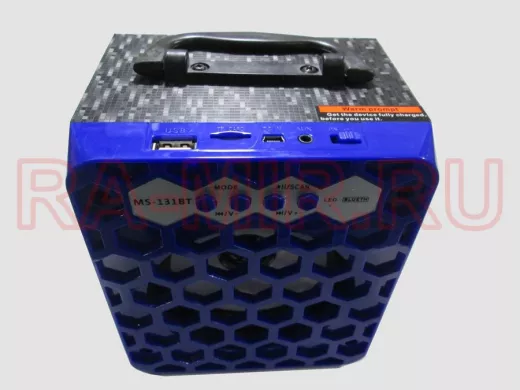 Колонка Bluetooth  MS-131 ВТ портативная, активная  (FM-тюнер, USB, microSD, Bluetooth)