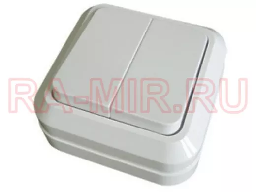 Выключатель TDM 2кл., Ладога, о/у, IP20, 10А, белый SQ1801-0003