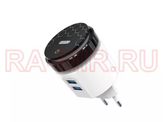 Зарядное устройство с 2-мя USB  EZRA HC28 ЗУ с 2хUSB разъёмами и подсветкой комнаты (5В, 2400mA)