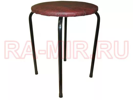 Табурет универсальный "TABURETTO-13992" круглое сиденье, чёрные ножки, тёмно-красный верх