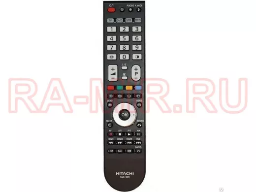 Телевиз. пульт  Hitachi CLE-999 = 993, 994 "PLT-141571" (TV-LED)
