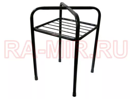 Каркас для табурета с верхней полкой "TABURETTO-15123" ЧЁРНЫЙ с колпачками, 16мм