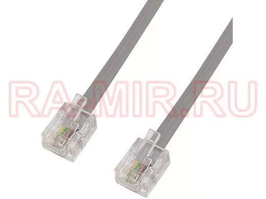 RJ-11 (6P-4C) 7m. white Телефонный кабель RUICHI КАБЕЛЬНАЯ ПРОДУКЦИЯ