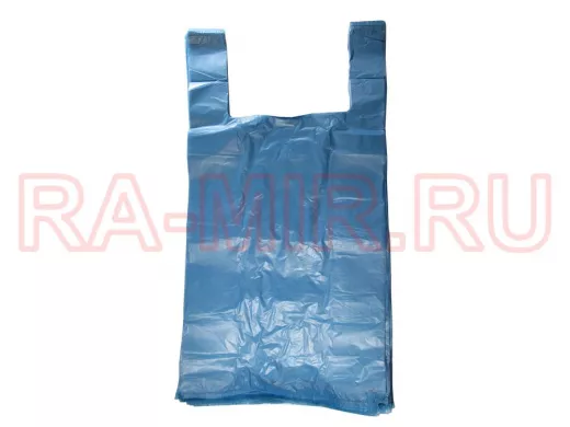 Пакет майка ПНД 30+16х60, 15мкм синяя  (100шт./уп) (цена за 1шт)