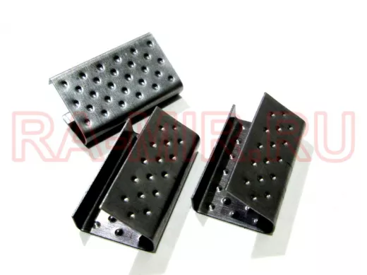 Скрепа 16х0,5 чёрная для полипропиленовой стрепленты шириной 15мм (цена за 1шт, в упаковке 1000 шт)