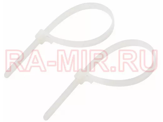 200х8мм хомут (стяжка) многоразовый 100 шт белый СКМ-200 R