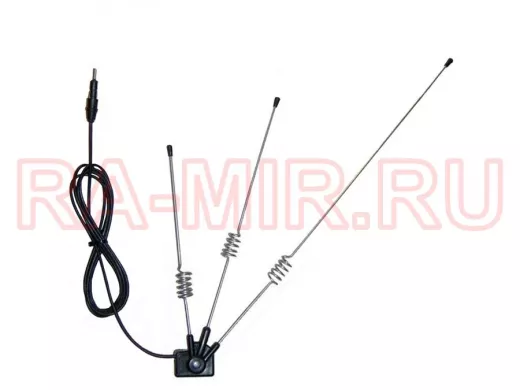 "FIX-155P" CHROM автомобильная  желобковая антенна для автомагнитолы, диапазон FM, УКВ,серые пружины