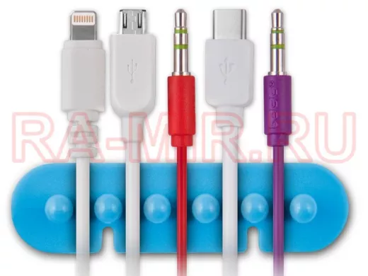 Держатель универсальный пятиместный штырьки, приклеивающийся, цветной, 2 шт. в блистере EAN