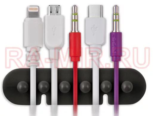 Держатель универсальный пятиместный штырьки, приклеивающийся, черный, 2 шт. в блистере EAN