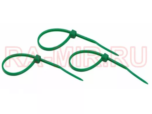 100х2,5мм кабельный хомут (стяжка нейлонoвая) зелёная (25 шт) nylon REXANT