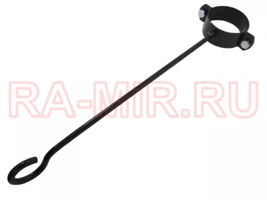 Держатель для кашпо  и вазона с цветами металлический на трубу диаметром 50 мм "ЯиСАД-19038" черный