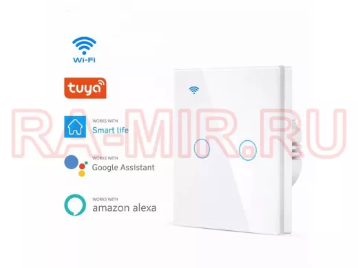 Орбита OT-HOS12 Умный выключатель (2кн, Wi-Fi, сенсор)