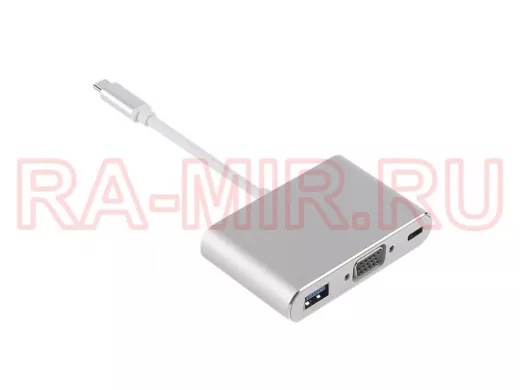 Орбита OT-AVW55 переходник (штекер TYPE-C - гнездо USB 3.0/VGA/TYPE-C) 15см